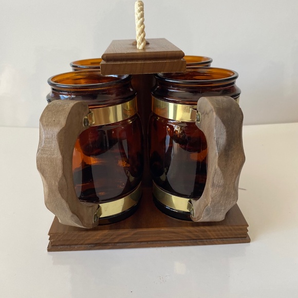 Siesta Ware Barrel Mugs with Caddy Set of 4 MCM Vintage - Picture 9 of 10